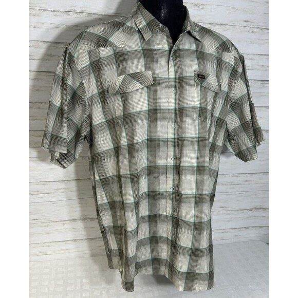 Howler Bros. Brothers Plaid Shirt Mens 2XL Open Country Tech Snap Plaid Vented